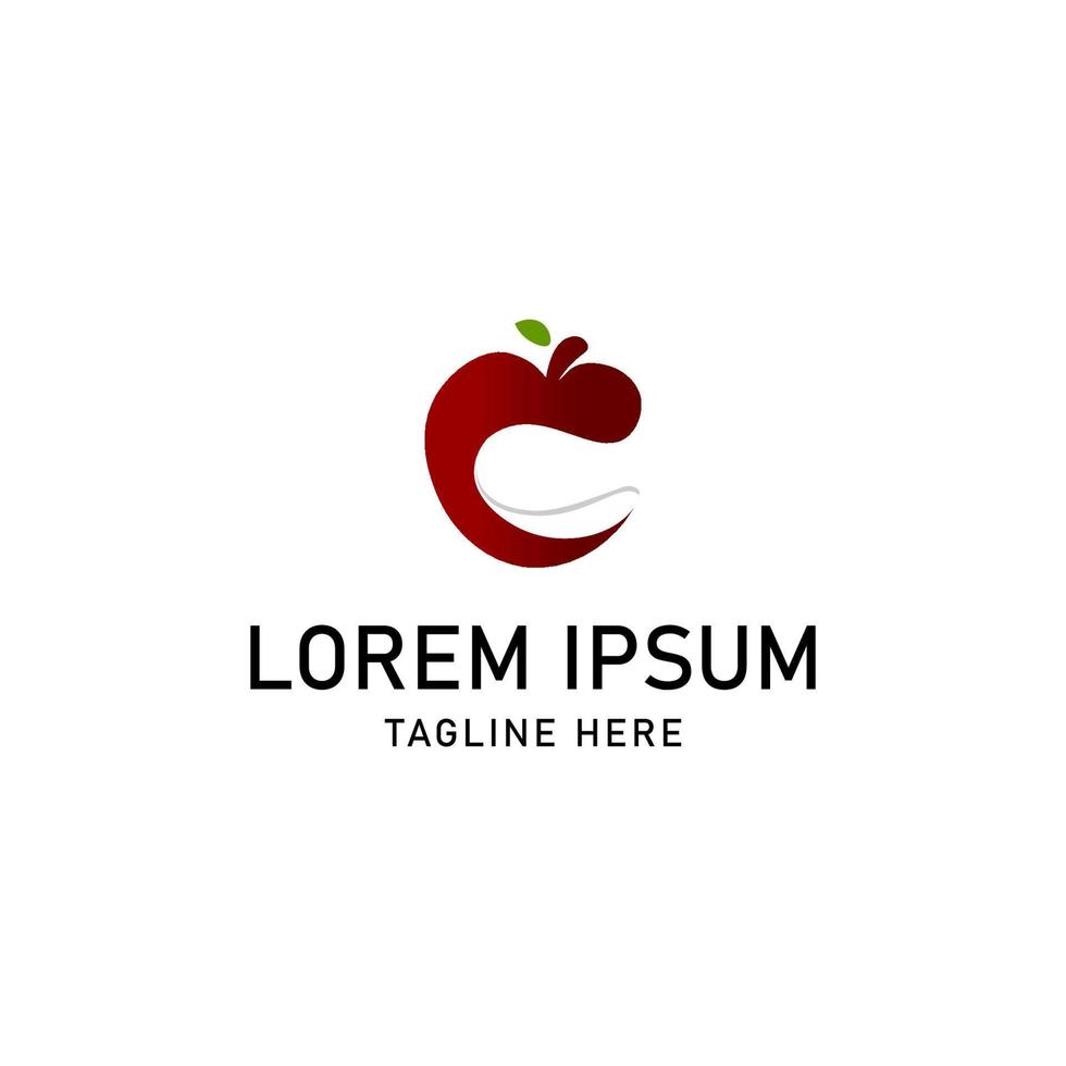 logo pomme initiales c illustration vectorielle isolée sur fond blanc vecteur