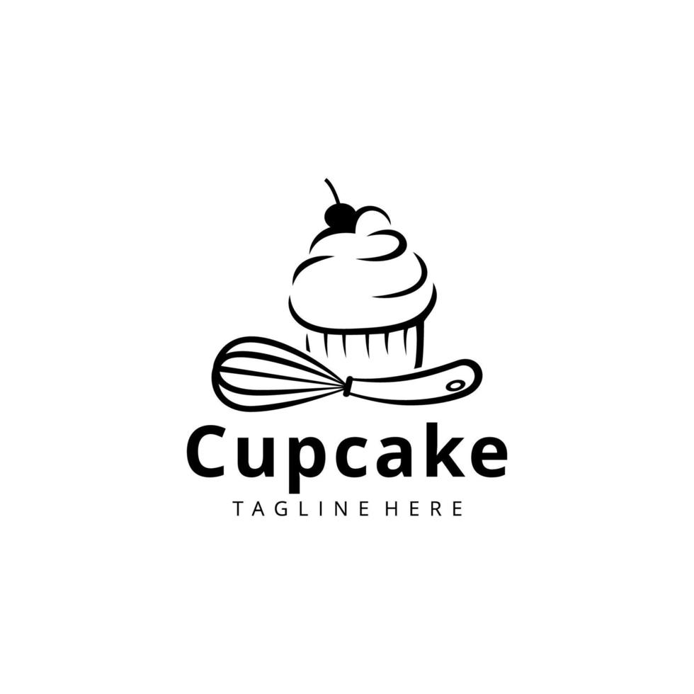 cupcake logo illustration vectorielle fond isolé vecteur