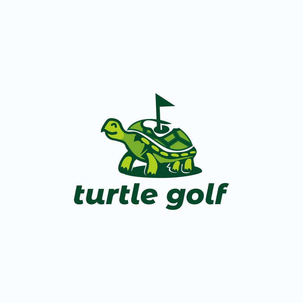 logo de golf de tortue vecteur