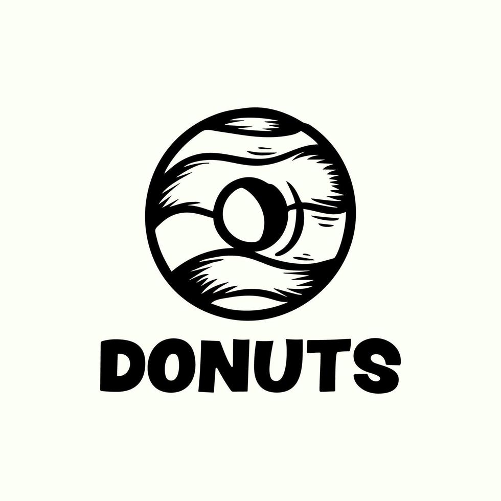 logo de la boutique de beignets. emblème de café ou de boulangerie. illustration vectorielle fond isolé vecteur