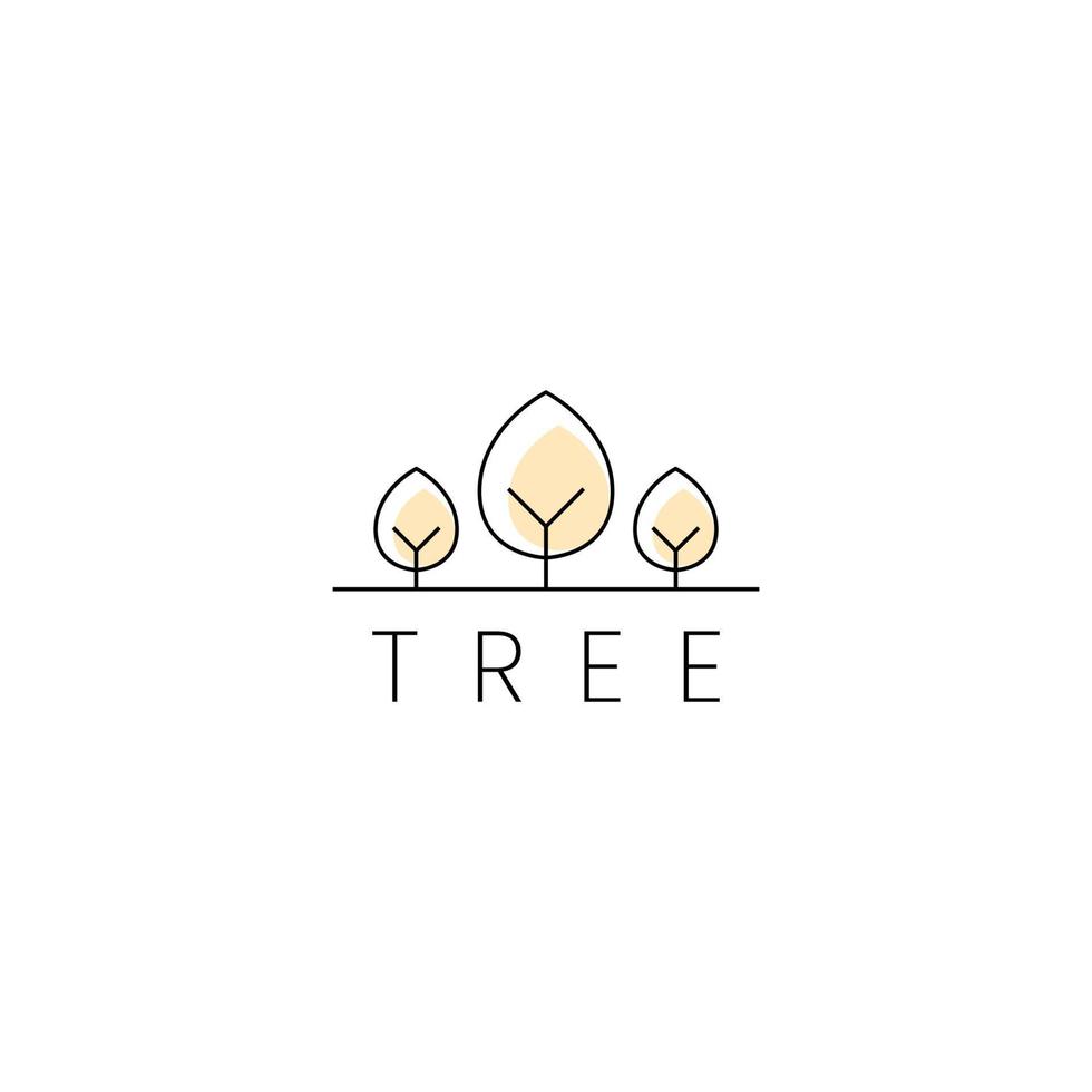 arbre logo design illustration vectorielle fond isolé vecteur