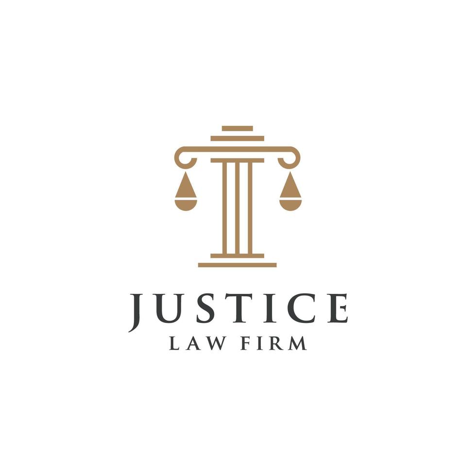 justice logo design illustration vectorielle isolée sur fond blanc vecteur