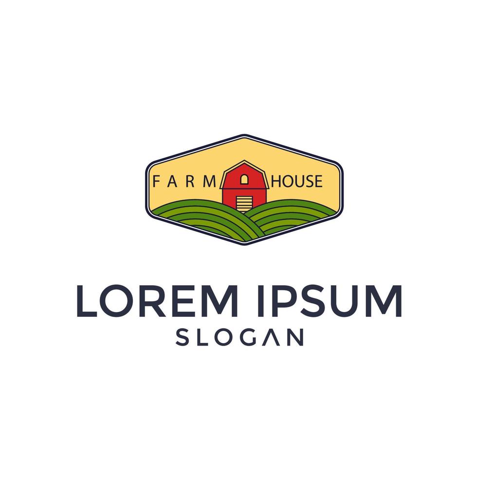 ferme maison logo design illustration vectorielle fond isolé vecteur