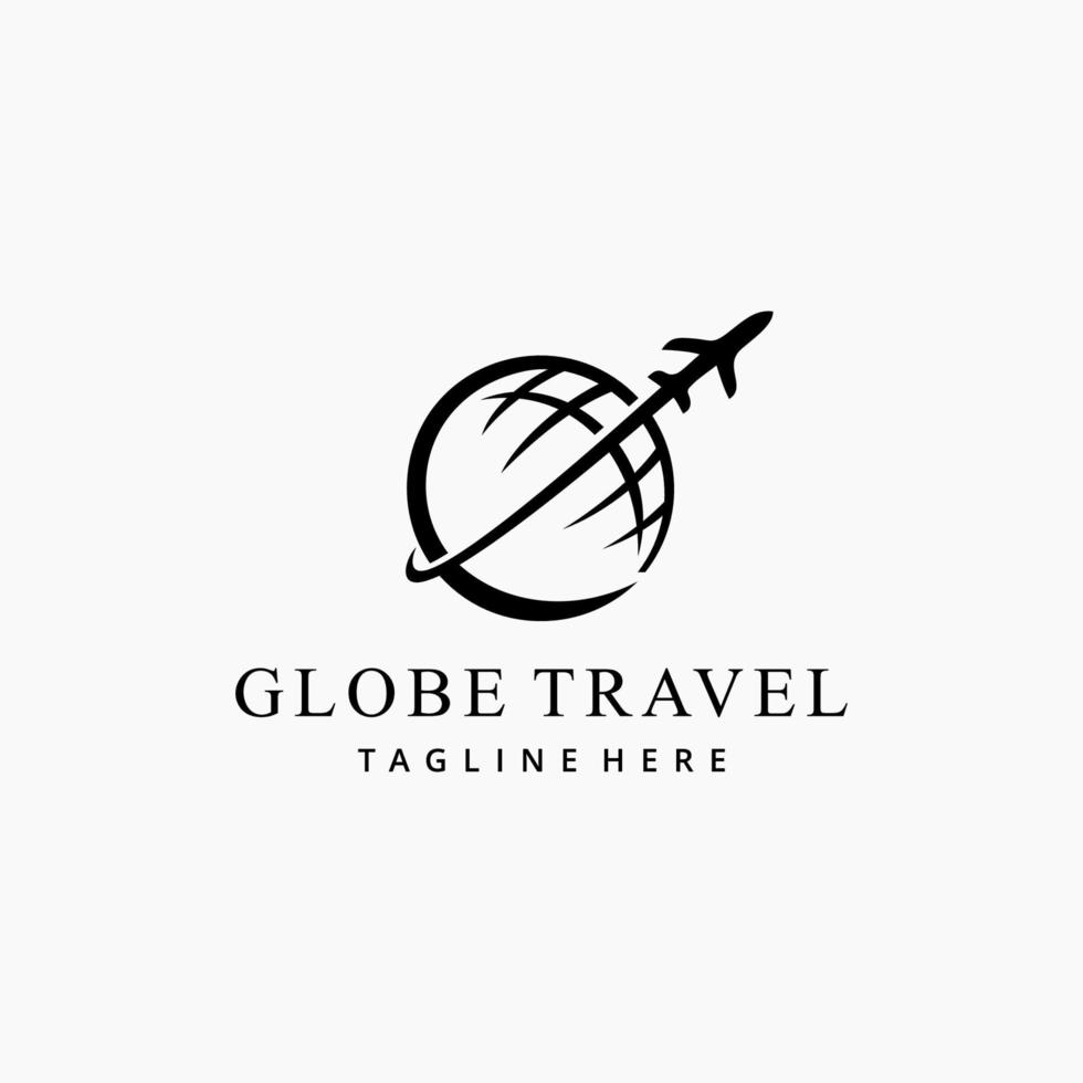 globe voyage logo design design illustration vectorielle arrière-plan isolé vecteur