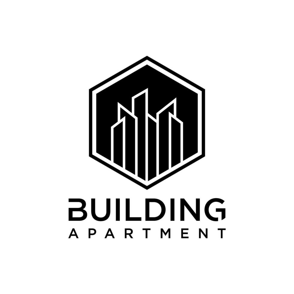 bâtiment appartement logo design inspiration fond isolé vecteur