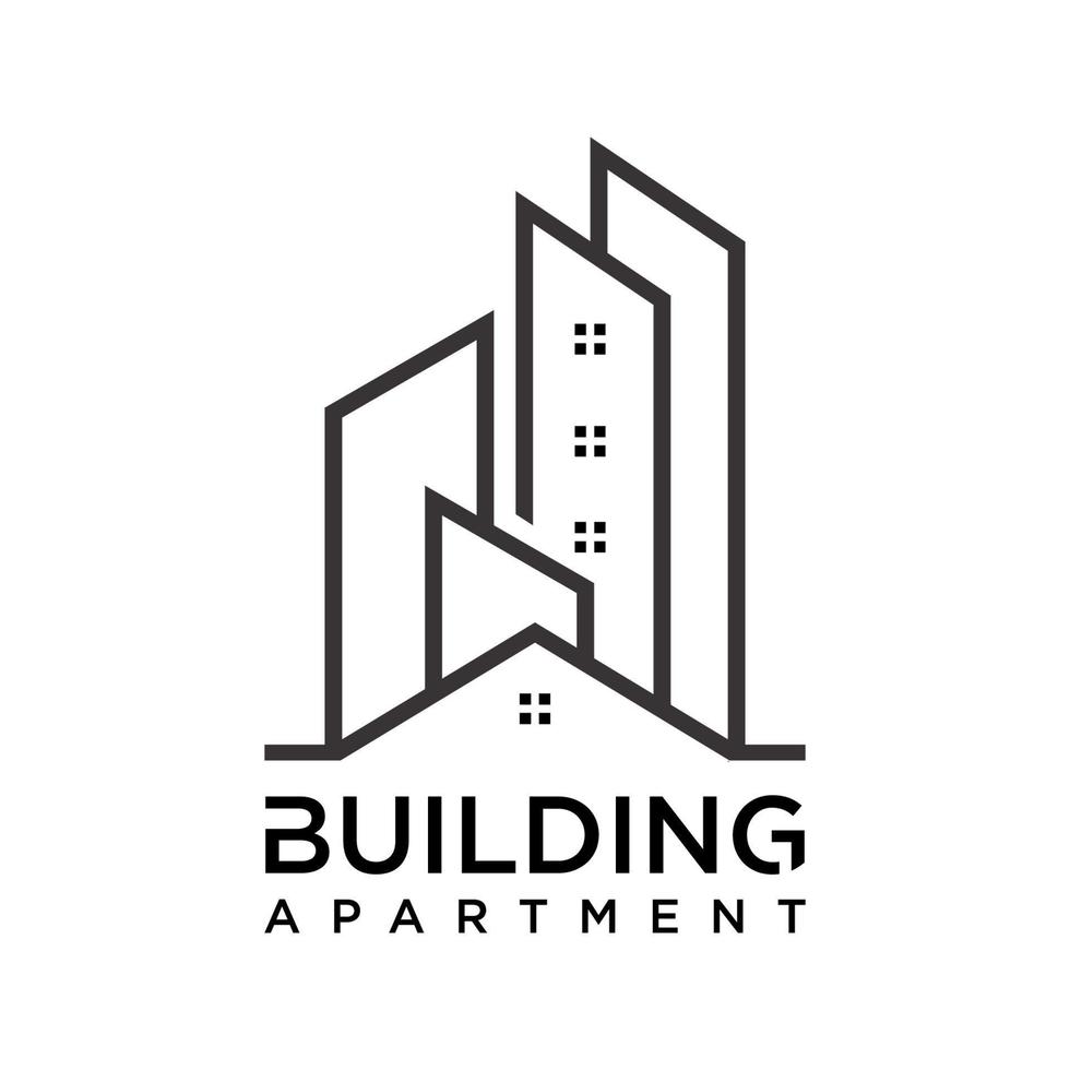 bâtiment appartement logo design inspiration fond isolé vecteur