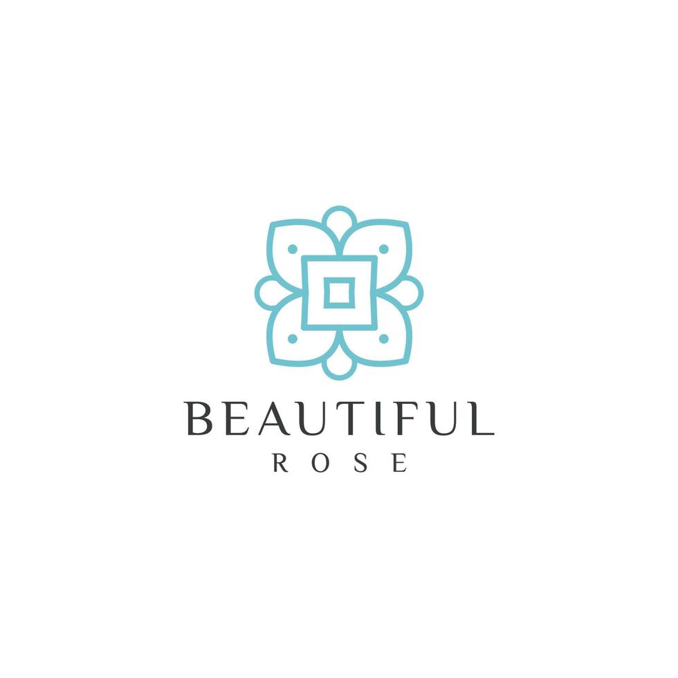 belle rose logo vector illustration isolé sur fond blanc