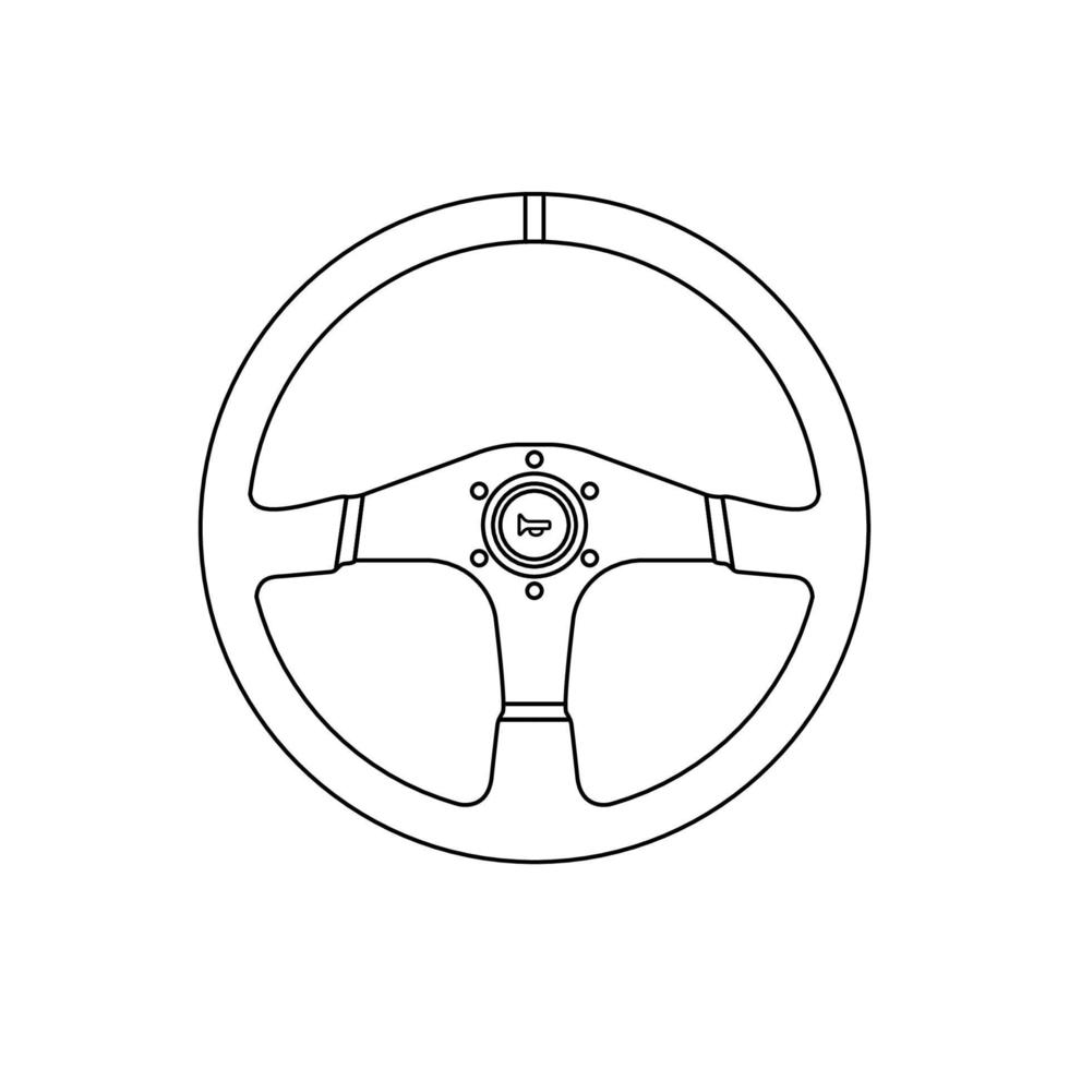 illustration d'icône de contour de volant sur fond blanc vecteur