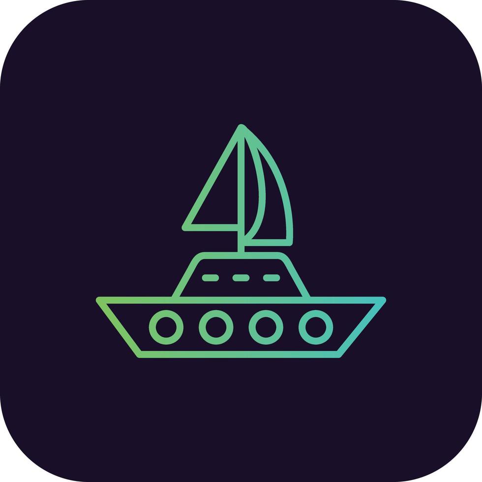 icône de dégradé de yacht vecteur