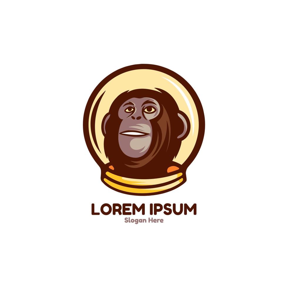 logo de personnage d'astronaute de singe vecteur