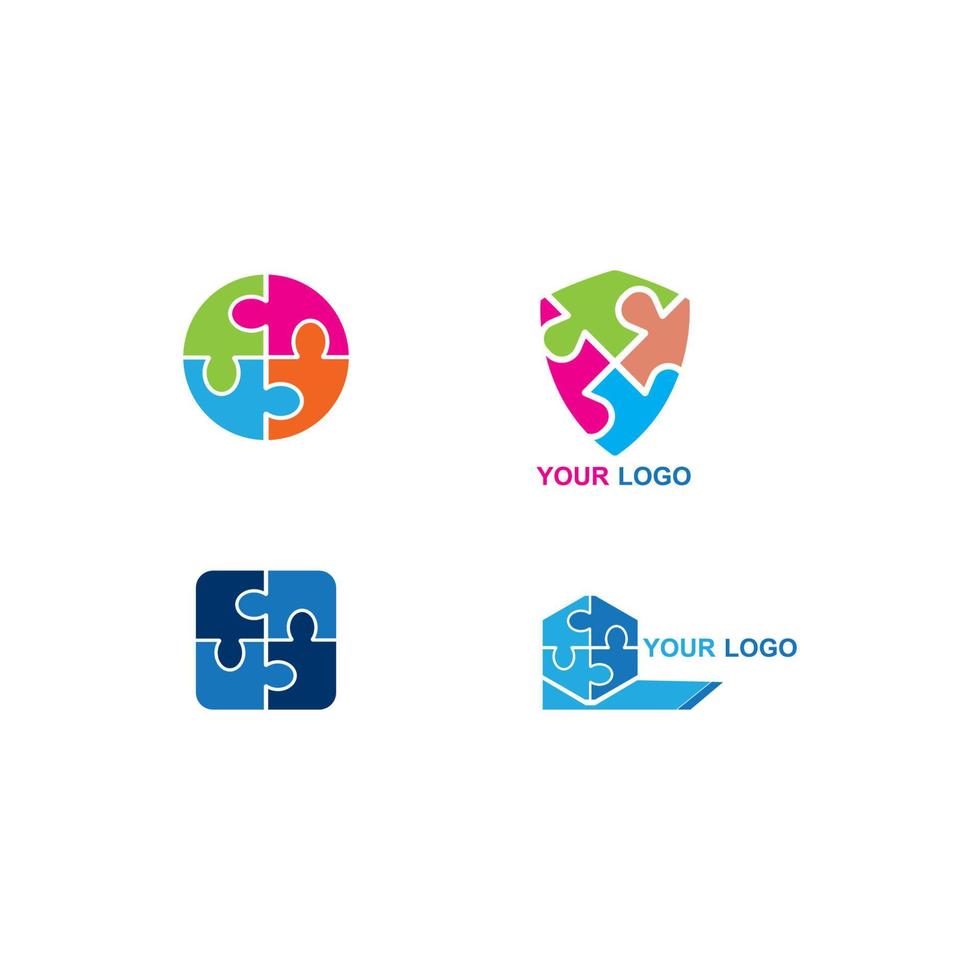 modèle de conception d'illustration vectorielle de logo de puzzle vecteur