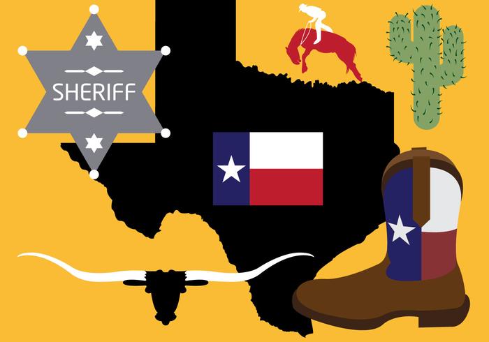 Collection de symboles du Texas dans le vecteur