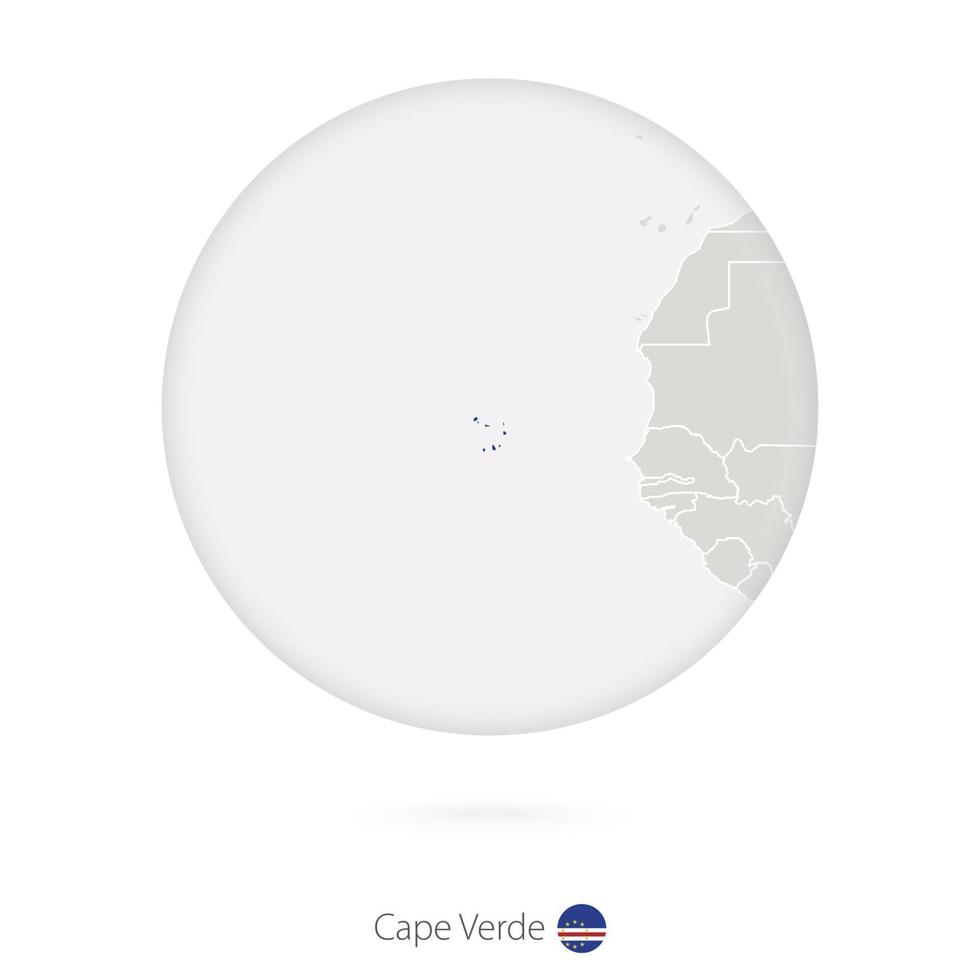 carte du cap vert et drapeau national dans un cercle. vecteur