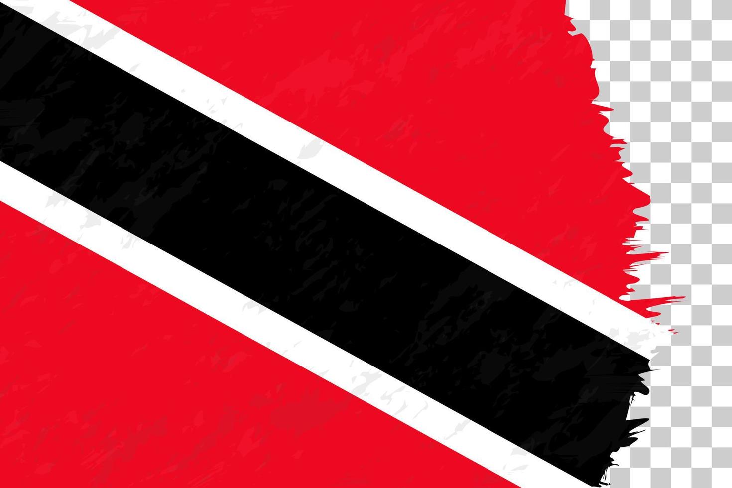 drapeau brossé grunge abstrait horizontal de trinité-et-tobago sur une grille transparente. vecteur