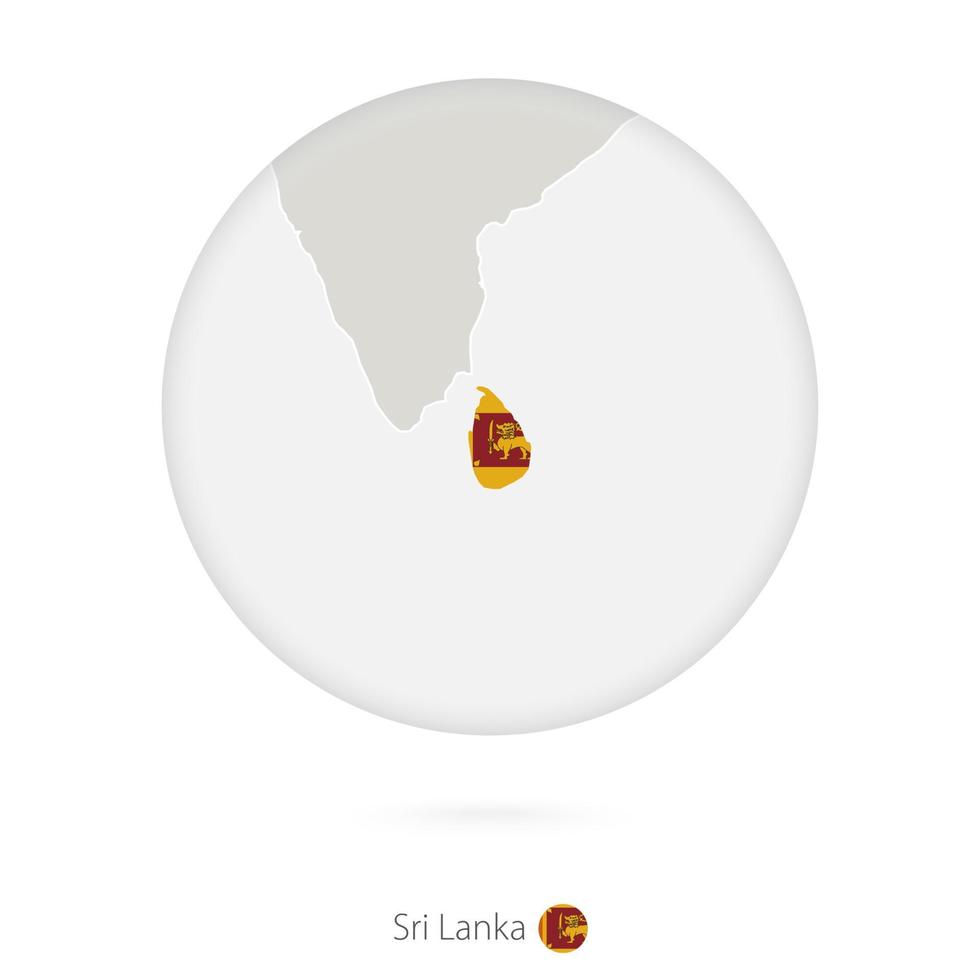 carte du sri lanka et drapeau national en cercle. vecteur