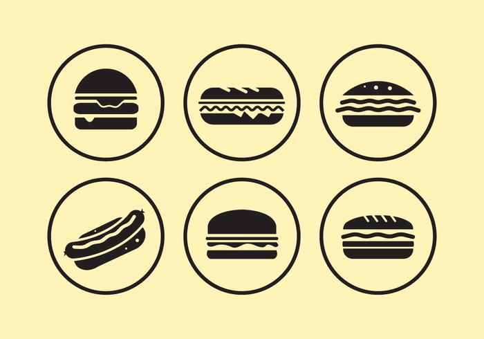 Icônes alimentaires vecteur