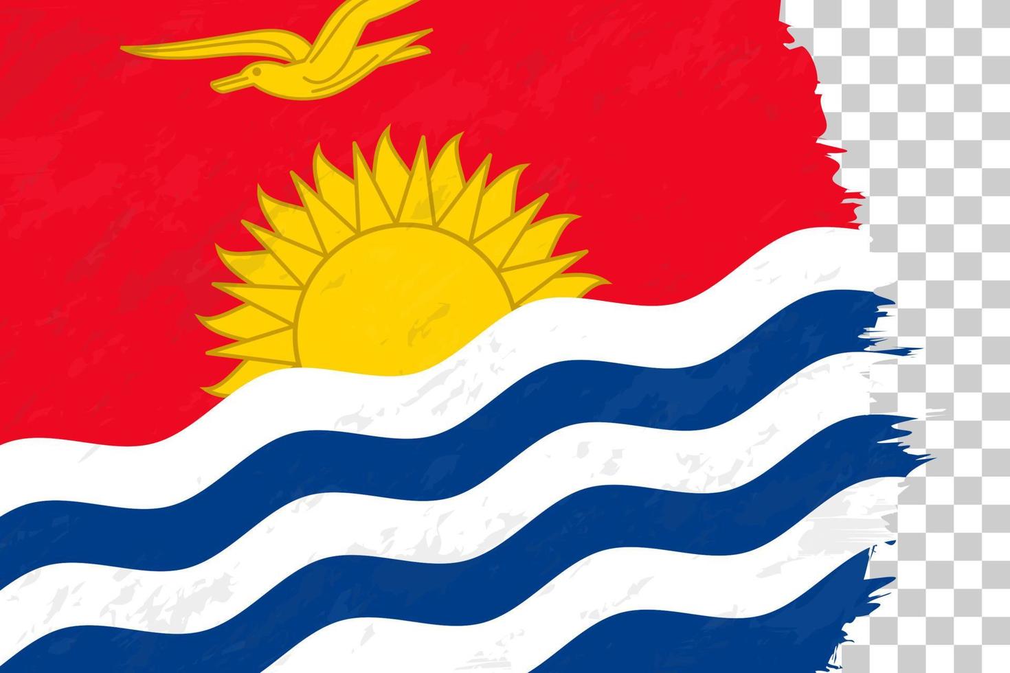 drapeau brossé grunge abstrait horizontal de kiribati sur une grille transparente. vecteur