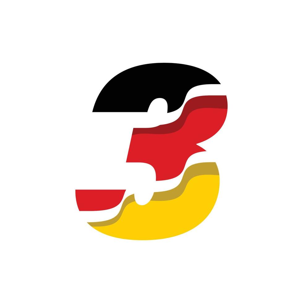 drapeau numérique allemand 3 vecteur