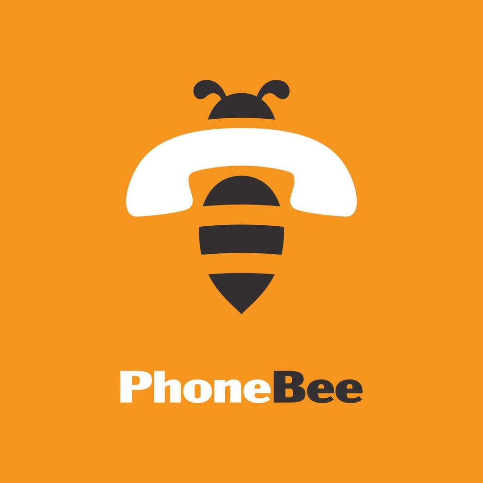 logo d'abeille de téléphone vecteur