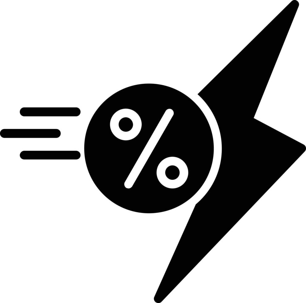 icône de glyphe de vente flash vecteur