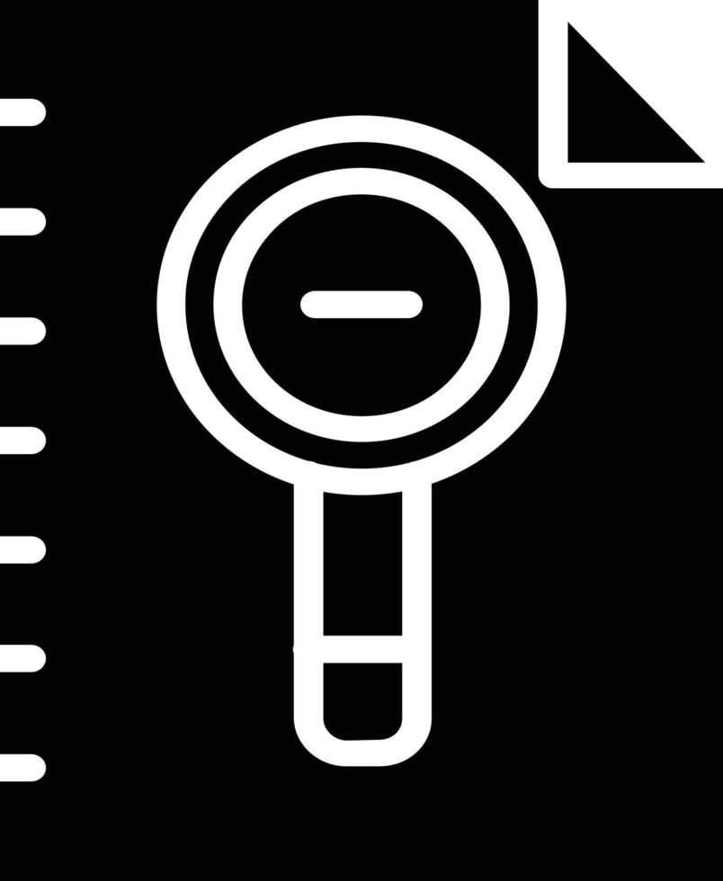 icône de glyphe de zoom arrière vecteur