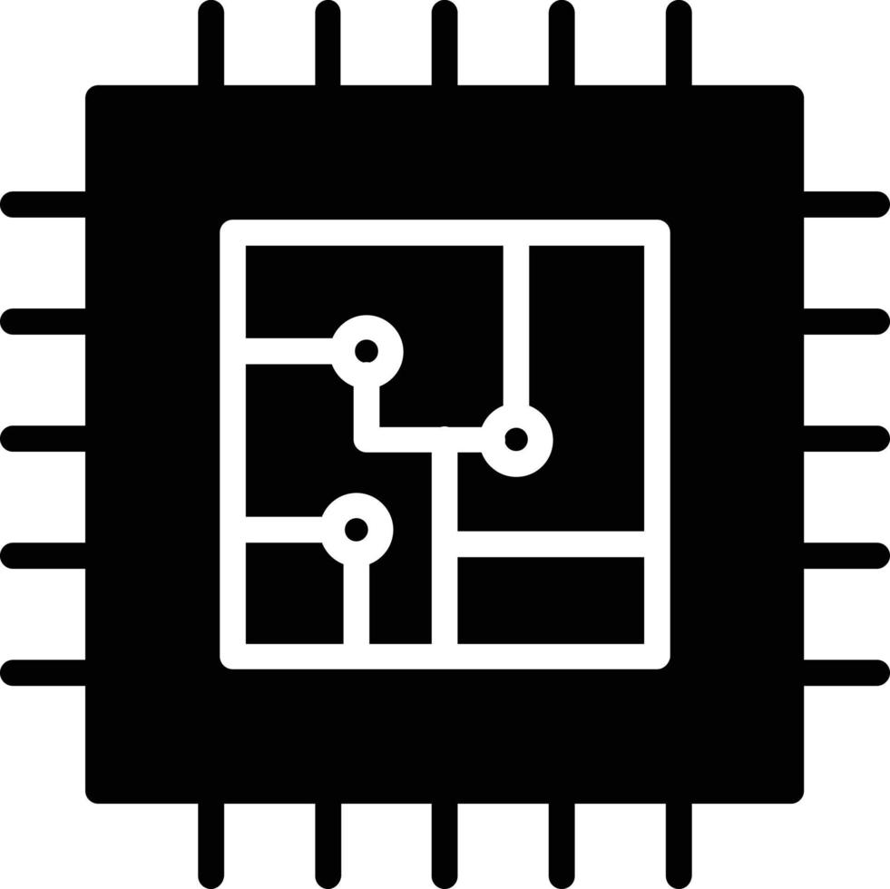 icône de glyphe de processeur vecteur