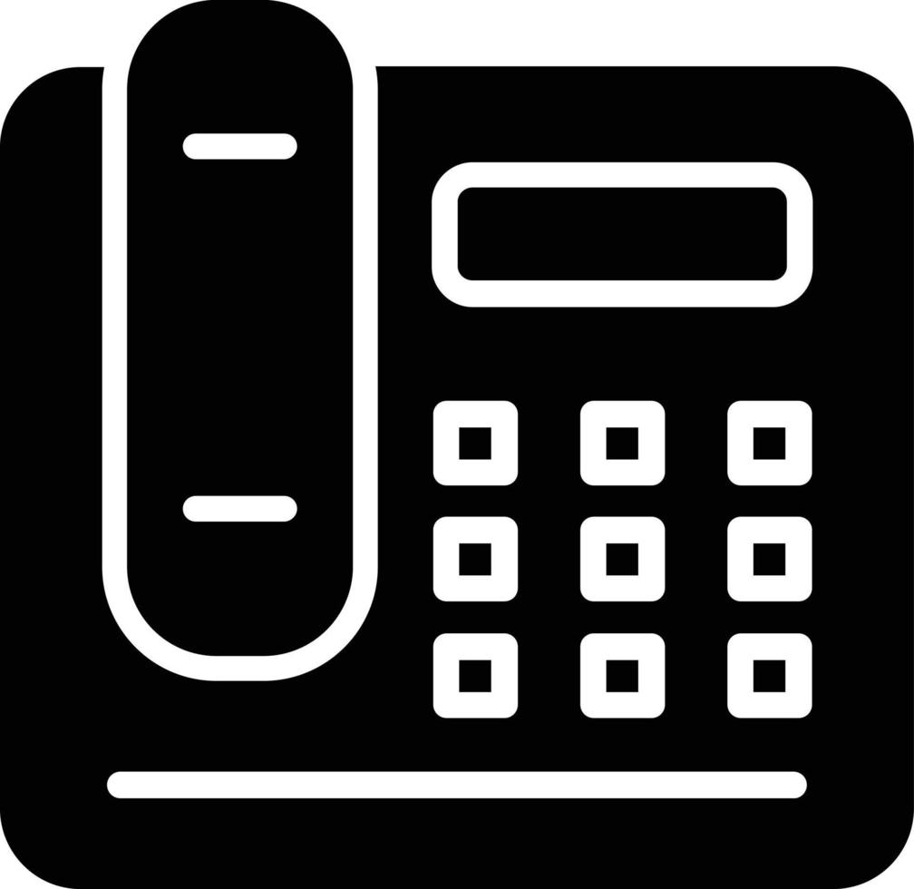 icône de glyphe de téléphone de bureau vecteur
