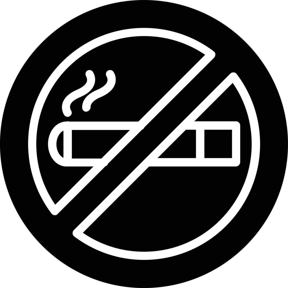 icône de glyphe non fumeur vecteur