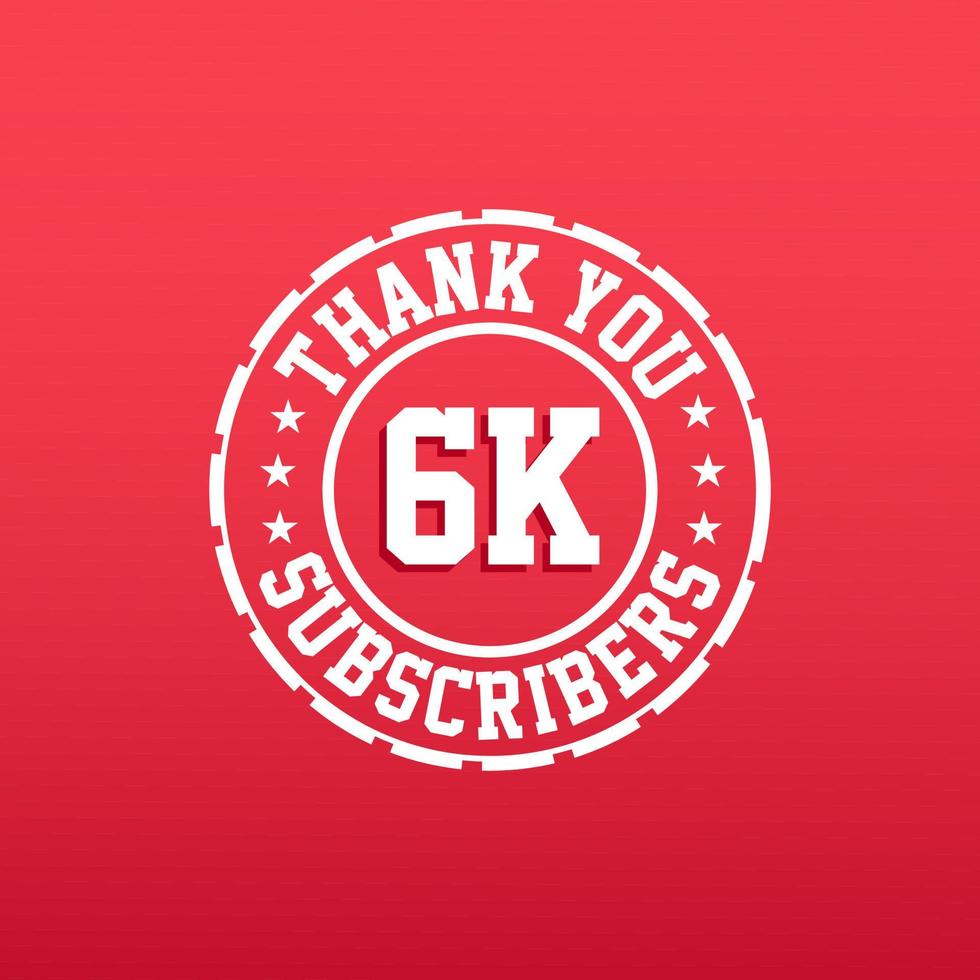 merci célébration 6k abonnés vecteur