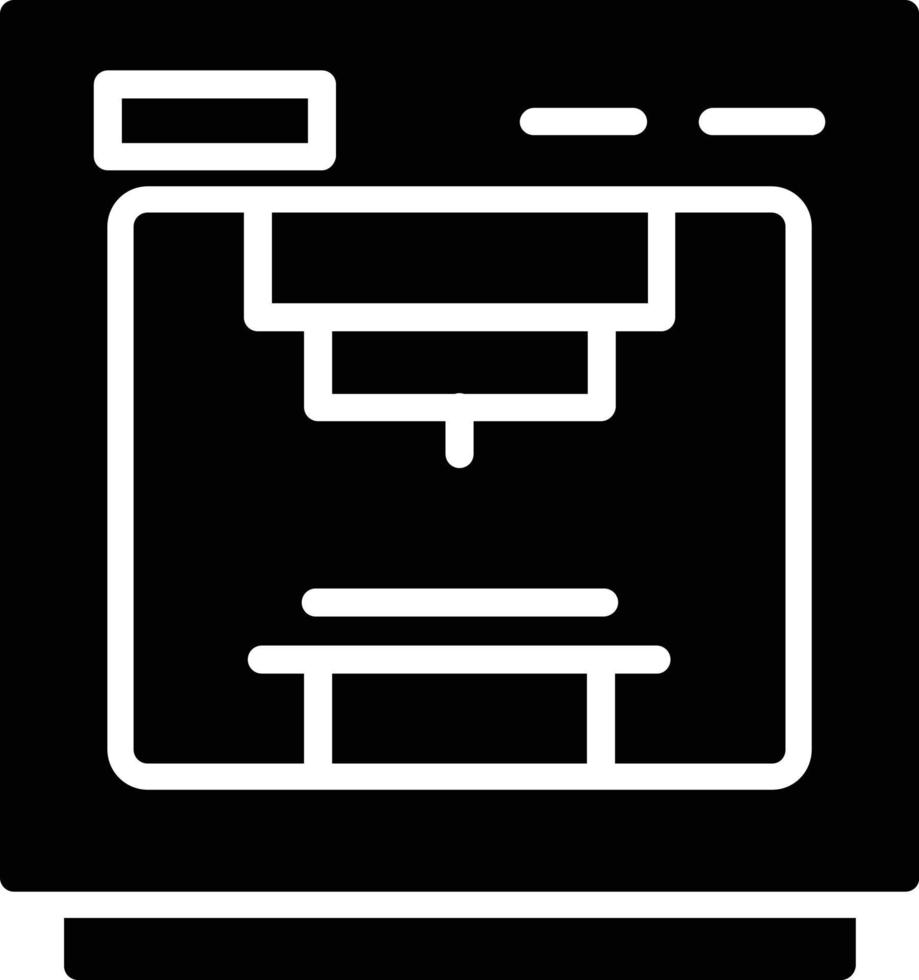 icône de glyphe d'imprimante 3d vecteur