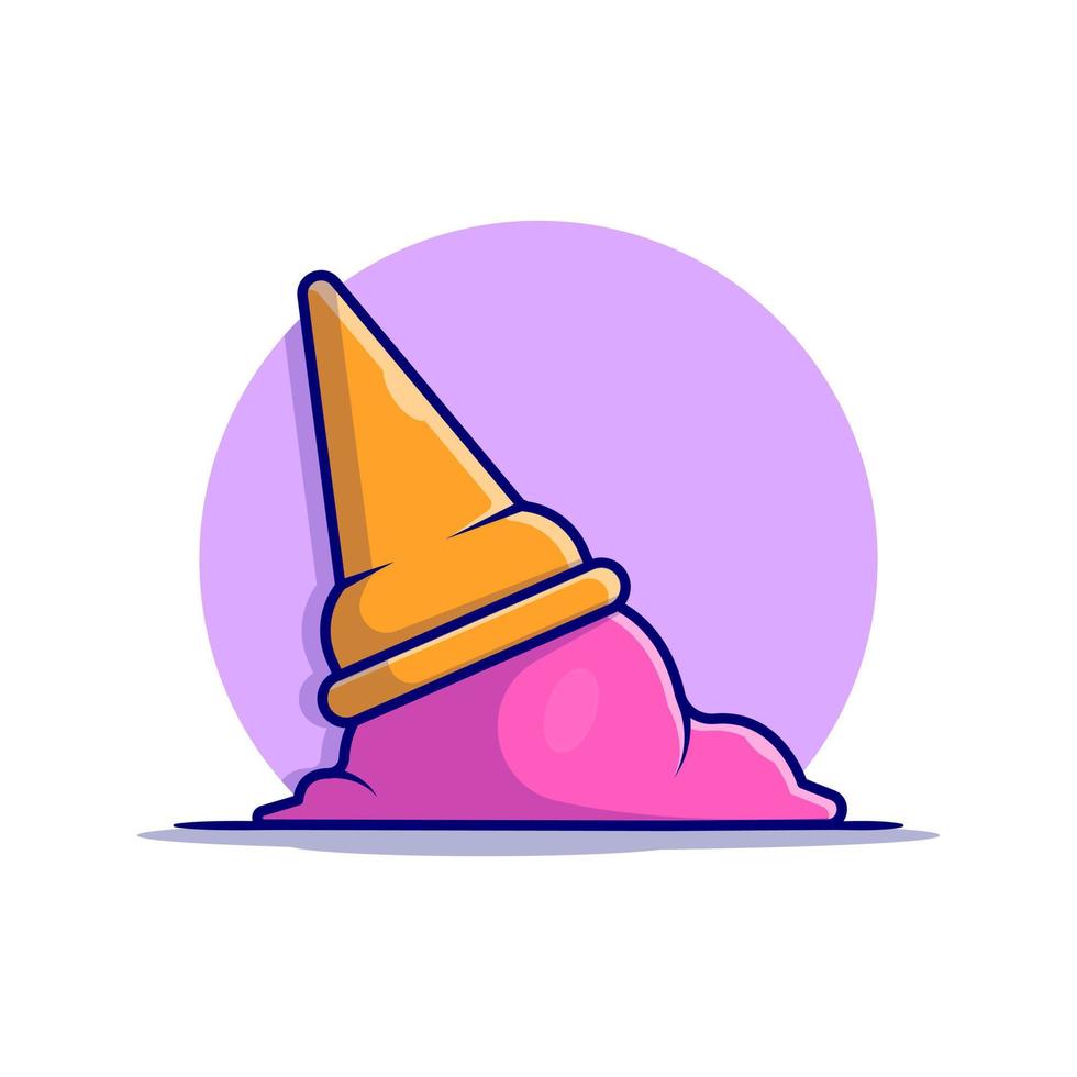 illustration d'icône de vecteur de dessin animé de cône de crème glacée. concept d'icône de nourriture et de boisson isolé vecteur premium. style de dessin animé plat