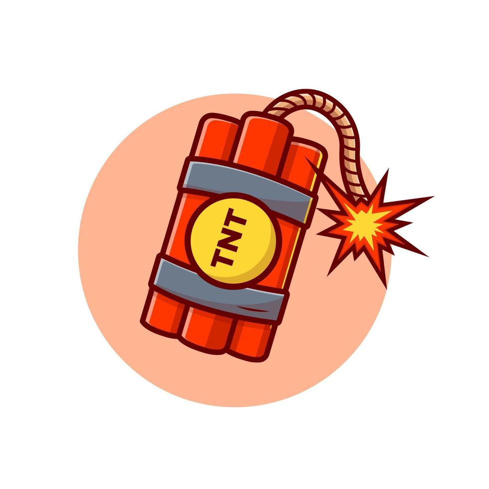 illustration d'icône de vecteur de dessin animé de bombe de dynamite. concept d'icône d'objet d'art vecteur premium isolé. style de dessin animé plat