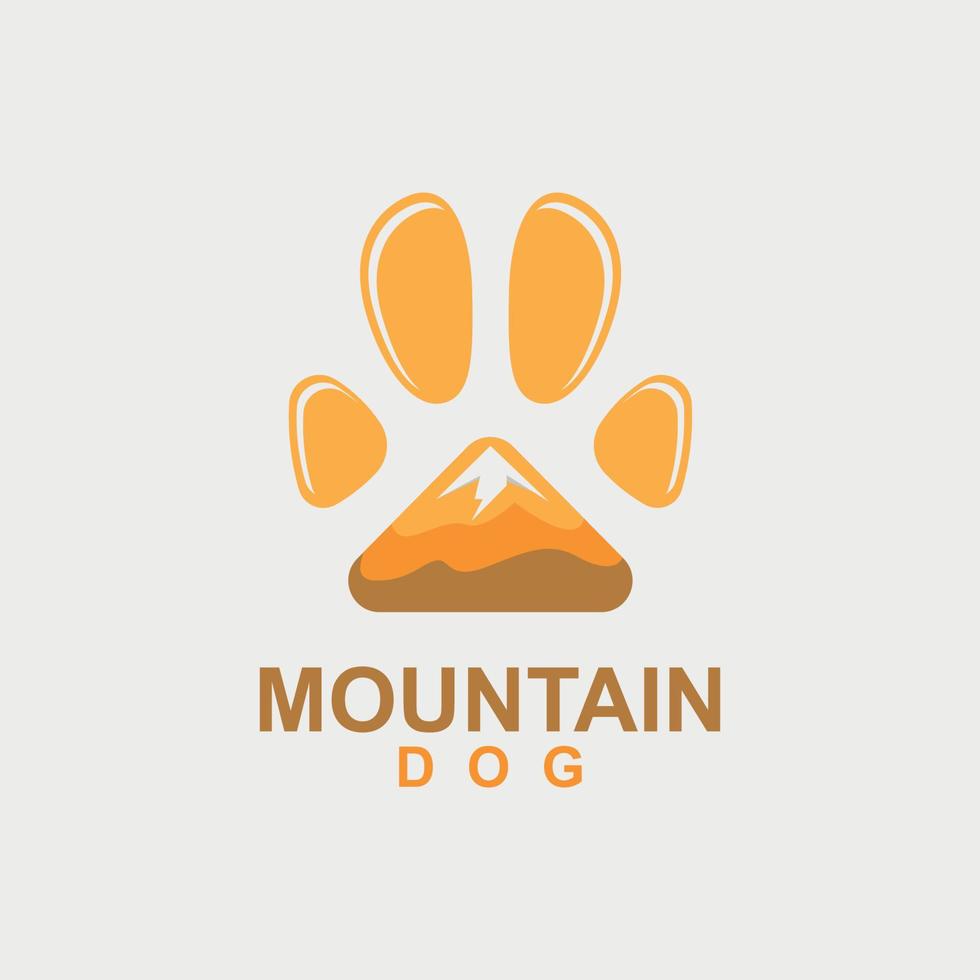 logo d'escalade avec une forme de montagne comme la patte d'un chien vecteur