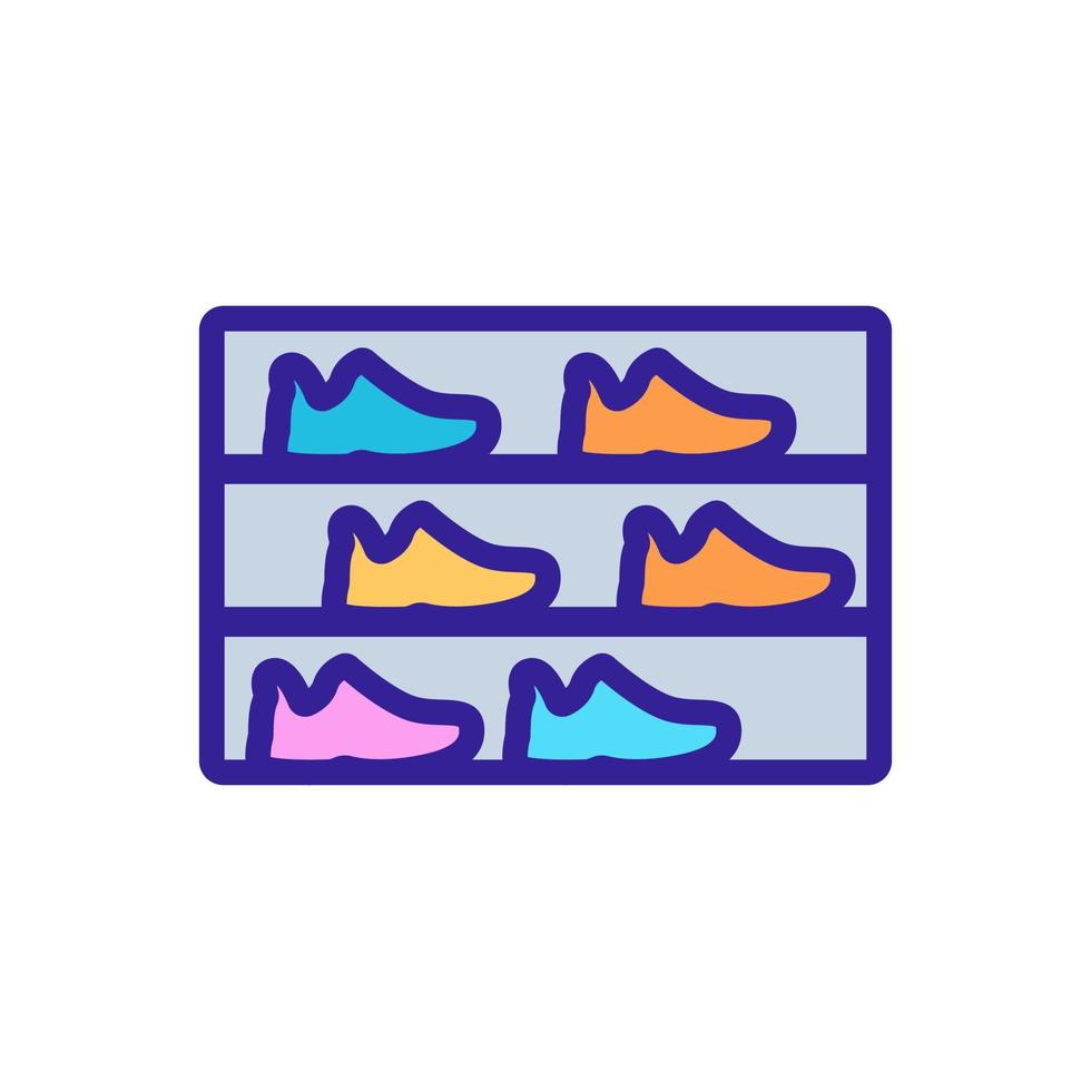 illustration de contour vectoriel icône étagères à chaussures