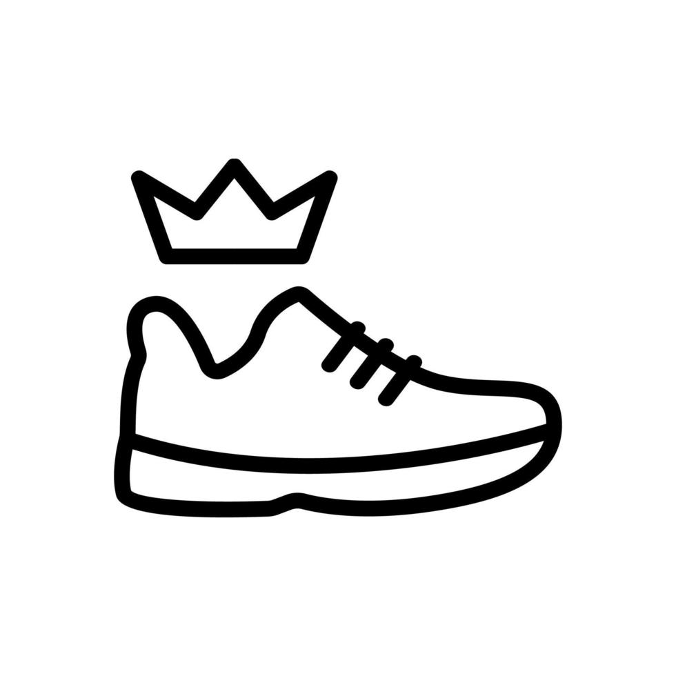 illustration de contour vectoriel icône couronne de chaussures