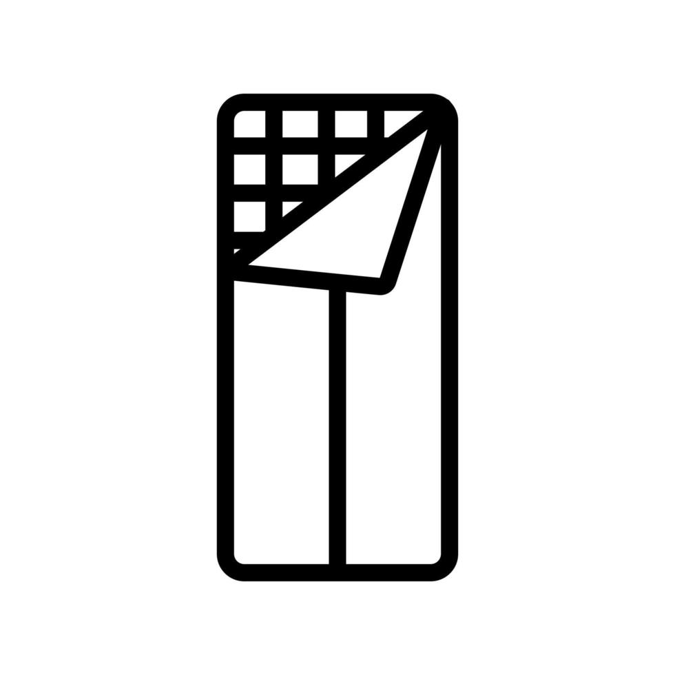 sac de couchage entrouverte couverture icône vecteur contour illustration