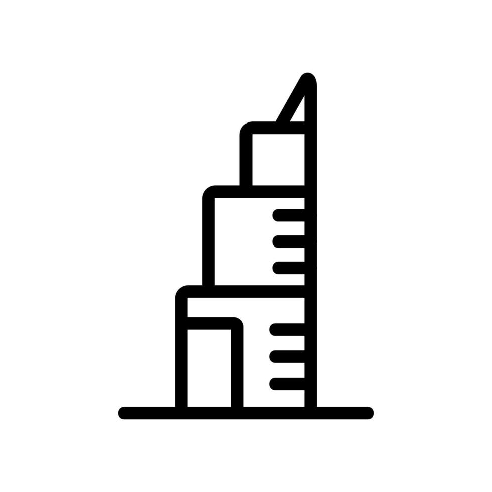 le nouveau gratte-ciel icône illustration de contour vectoriel