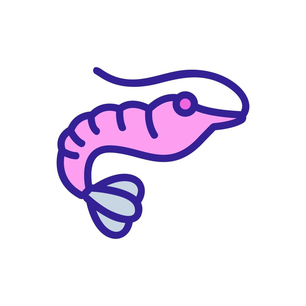 vecteur d'icône de crevettes. illustration de symbole de contour isolé