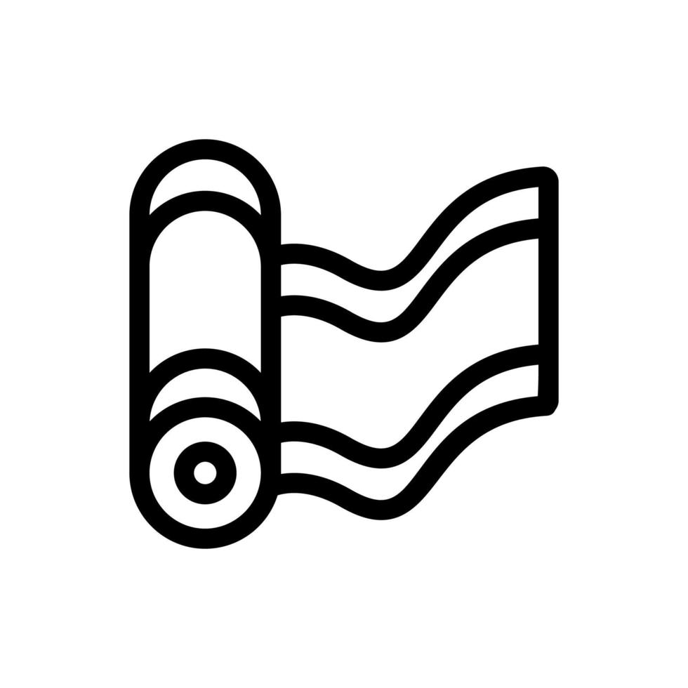 vecteur d'icône de rouleau de tissu de soie. illustration de symbole de contour isolé