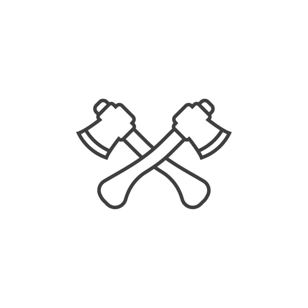Le signe vectoriel du symbole de la hache est isolé sur un fond blanc. couleur d'icône de hache modifiable.