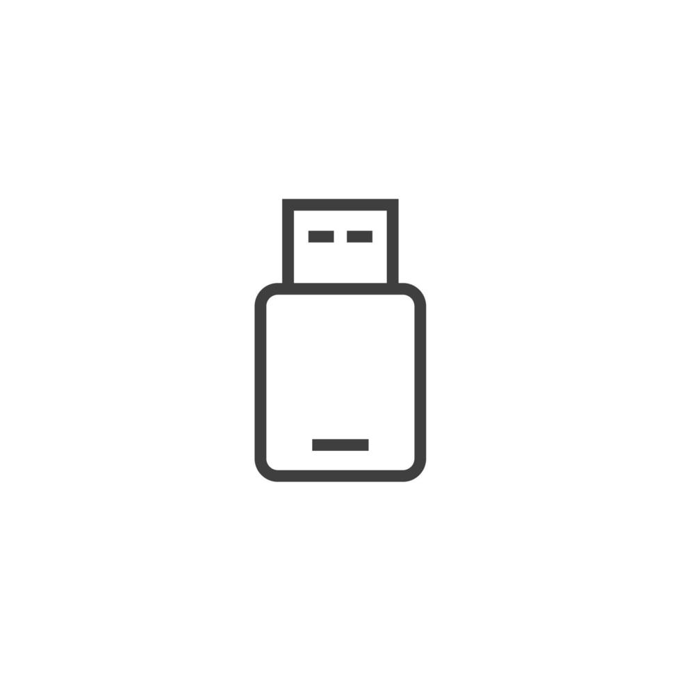 Le signe vectoriel du symbole USB est isolé sur un fond blanc. couleur de l'icône usb modifiable.