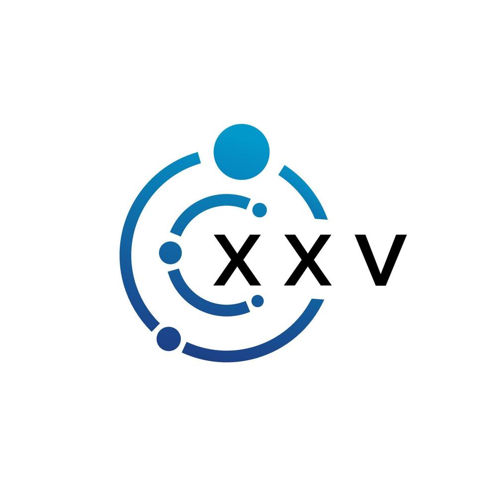 création de logo de technologie de lettre xxv sur fond blanc. xxv initiales créatives lettre il logo concept. conception de lettre xxv. vecteur