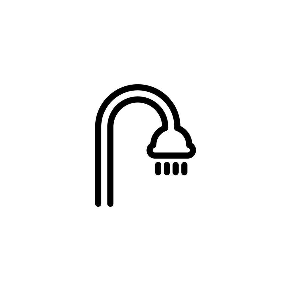 Le signe vectoriel du symbole de la douche est isolé sur un fond blanc. couleur d'icône de douche modifiable.