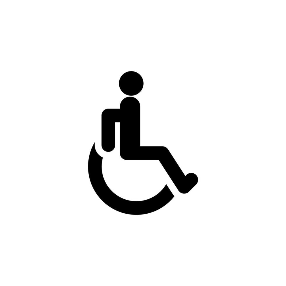 Le signe vectoriel du symbole handicap handicapé est isolé sur fond blanc. couleur d'icône de handicap désactivée modifiable.