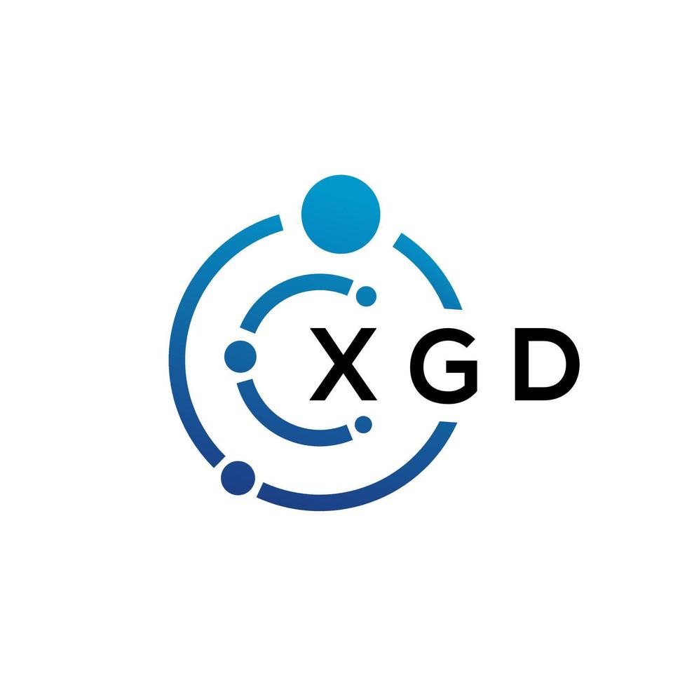 création de logo de technologie de lettre xgd sur fond blanc. xgd initiales créatives lettre il concept de logo. conception de lettre xgd. vecteur