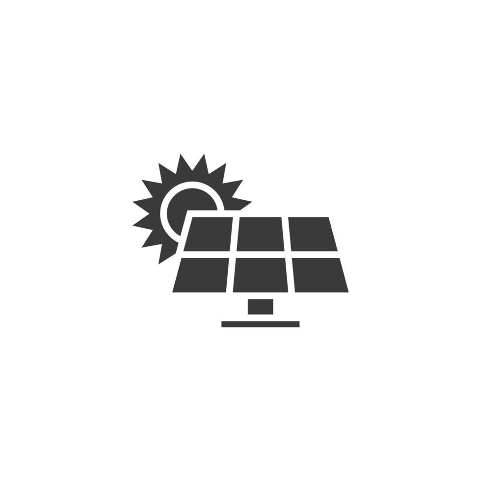 Le signe vectoriel du symbole de glyphe du panneau solaire est isolé sur un fond blanc. couleur de l'icône du glyphe du panneau solaire modifiable.