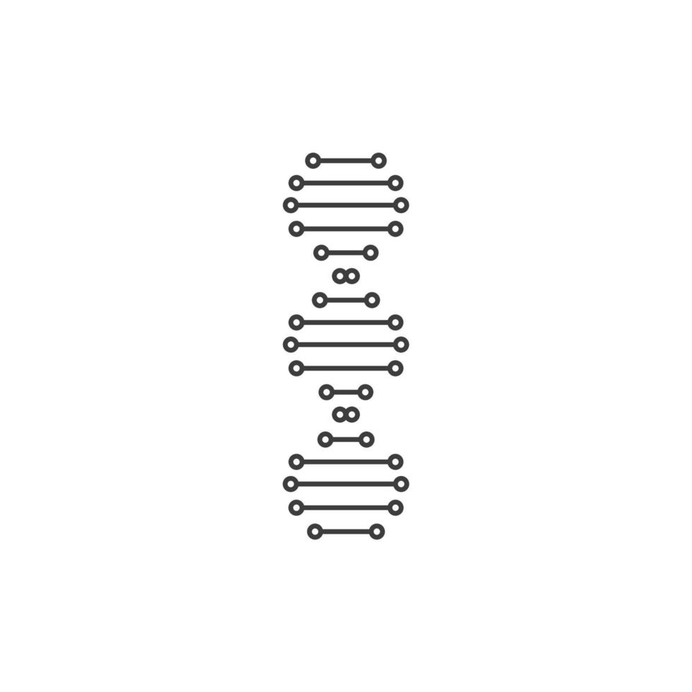 Le signe vectoriel du symbole de l'hélice d'adn est isolé sur un fond blanc. couleur d'icône d'hélice d'adn modifiable.