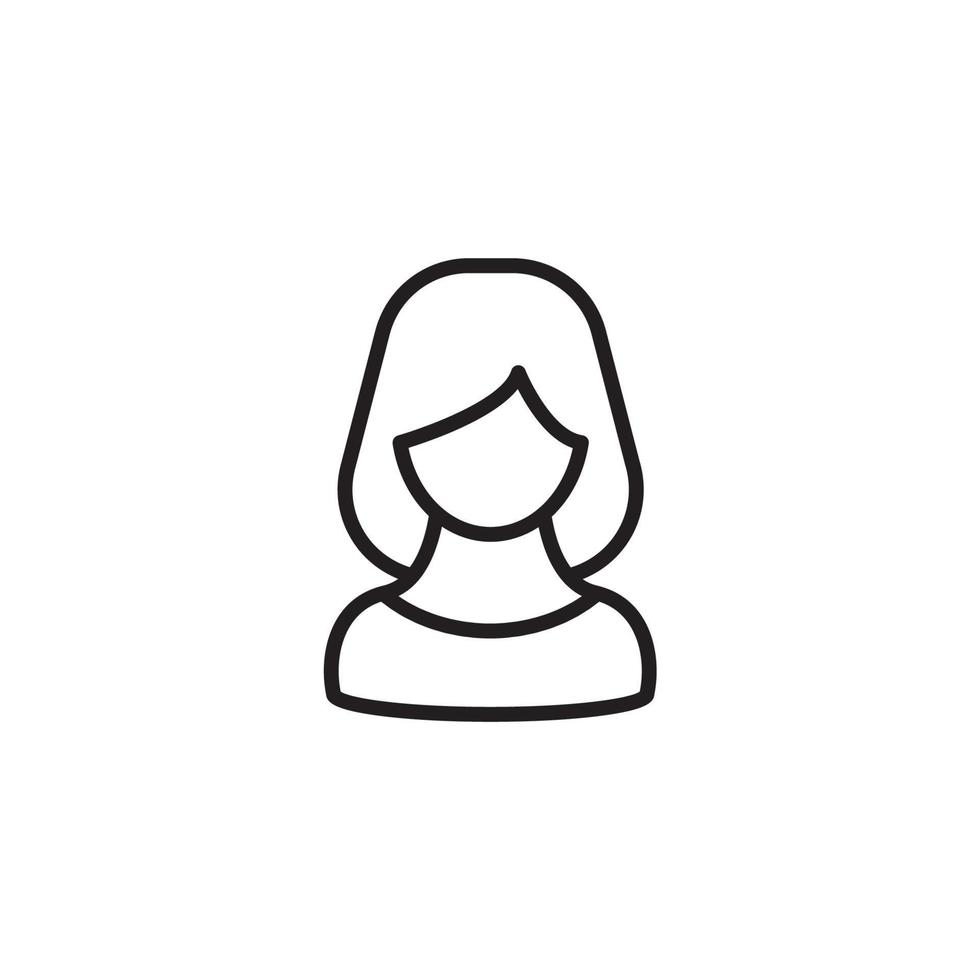 Le signe vectoriel du symbole de la femme est isolé sur un fond blanc. couleur d'icône de femme modifiable.