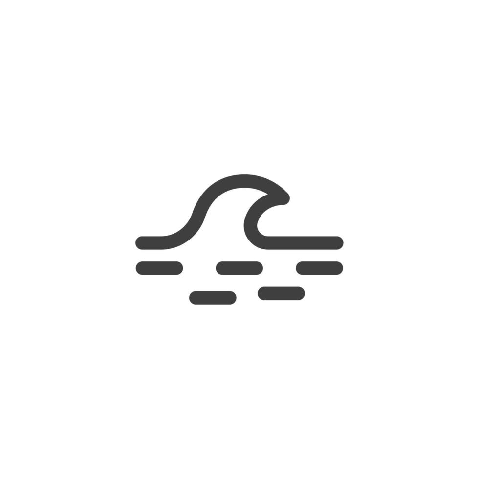 Le signe vectoriel du symbole de la vague est isolé sur un fond blanc. couleur de l'icône d'onde modifiable.