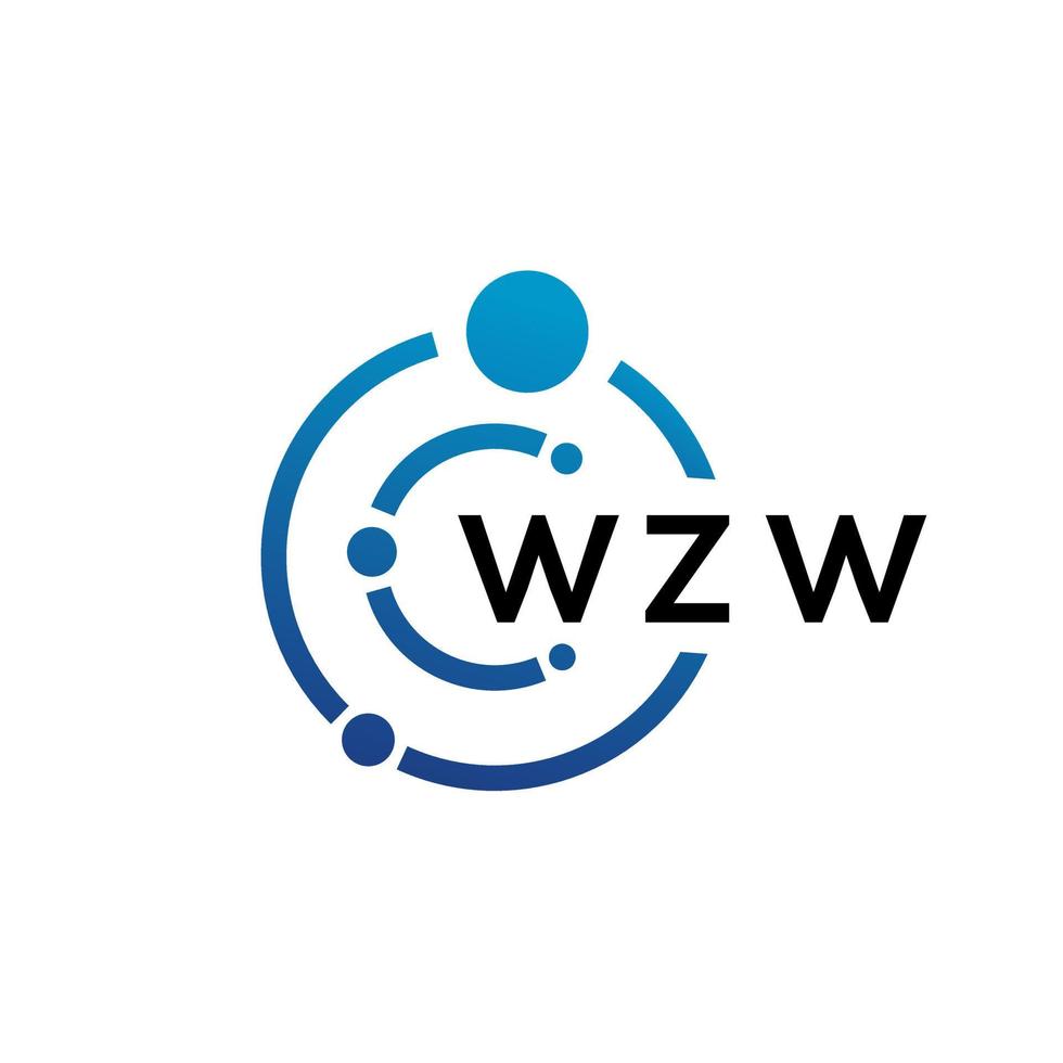 création de logo de technologie de lettre wzw sur fond blanc. wzw initiales créatives lettre il concept de logo. conception de lettre wzw. vecteur